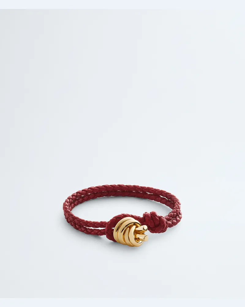 Bottega Veneta Knot Lederarmband - Bordeaux - Unisex 80 % Lammleder & 20 % Sterlingsilber Bordeaux