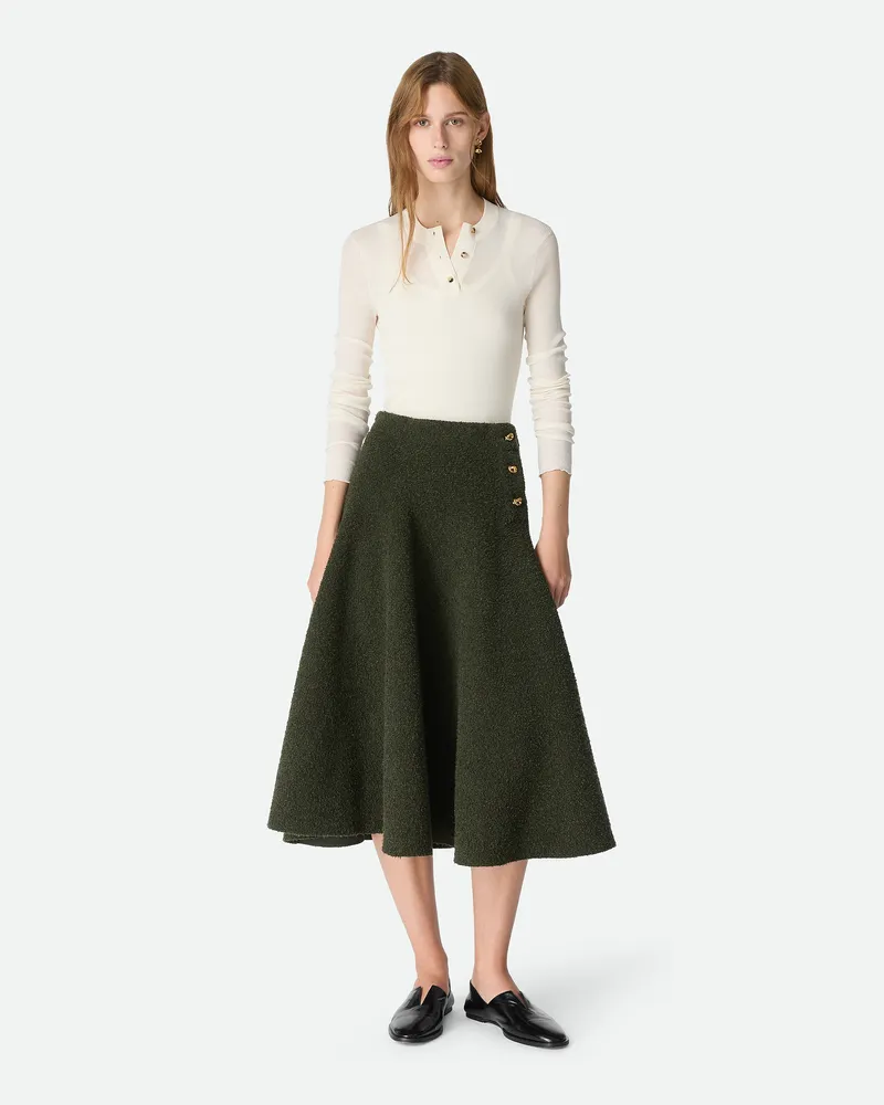 Bottega Veneta Rock aus Bouclé-Wolle-Grün - Damen Grün