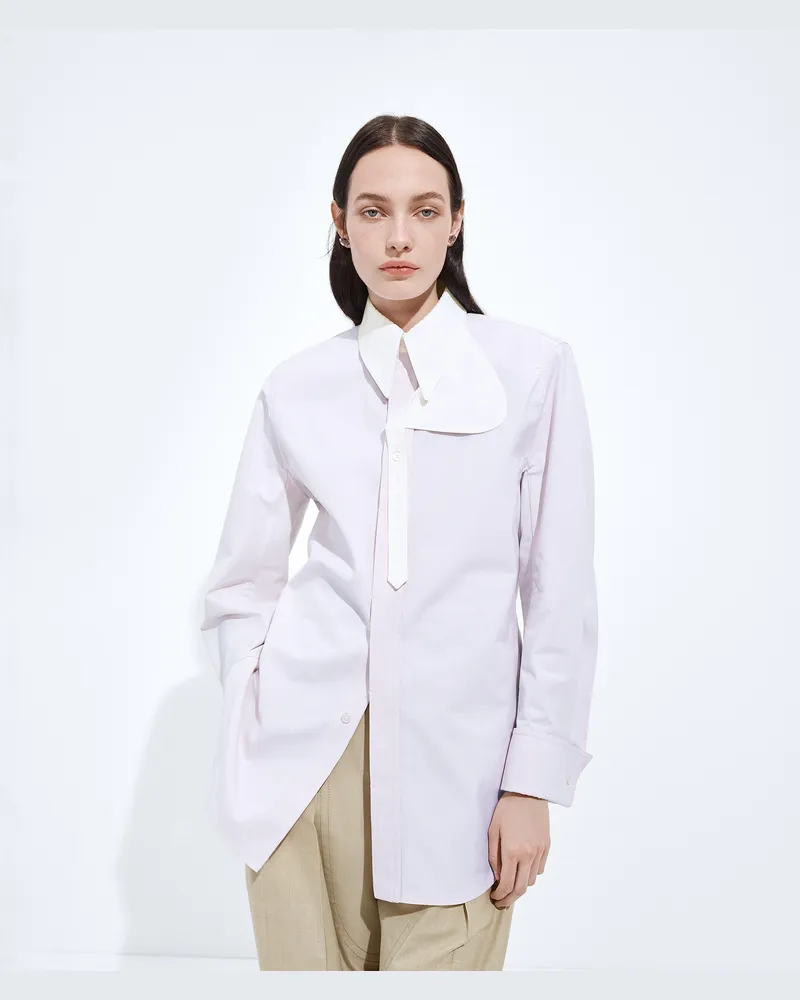 Bottega Veneta Oxford-Hemd mit Gürtel aus Baumwolle-Rose - Damen Rose