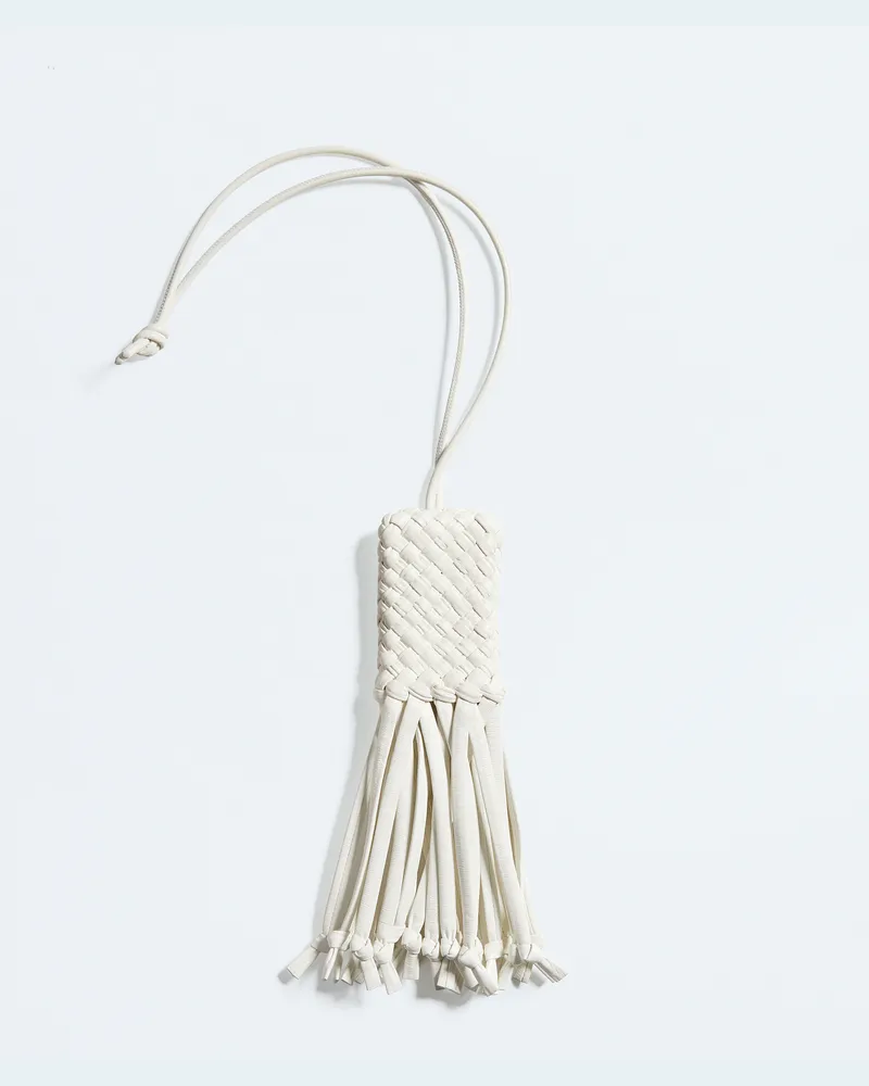 Bottega Veneta Tosca Schlüsselanhänger - Weiss - Unisex - 100 % Kalbsleder Weiss