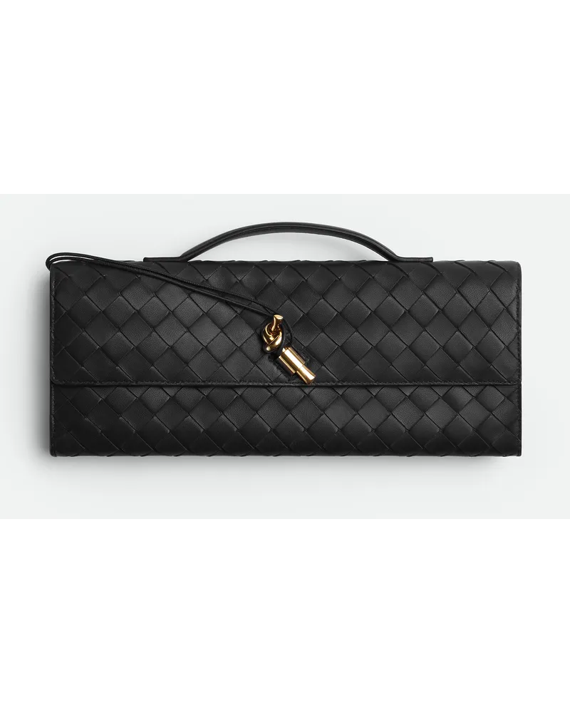 Bottega Veneta Lange Cltch Andiamo Mit Henkel Black