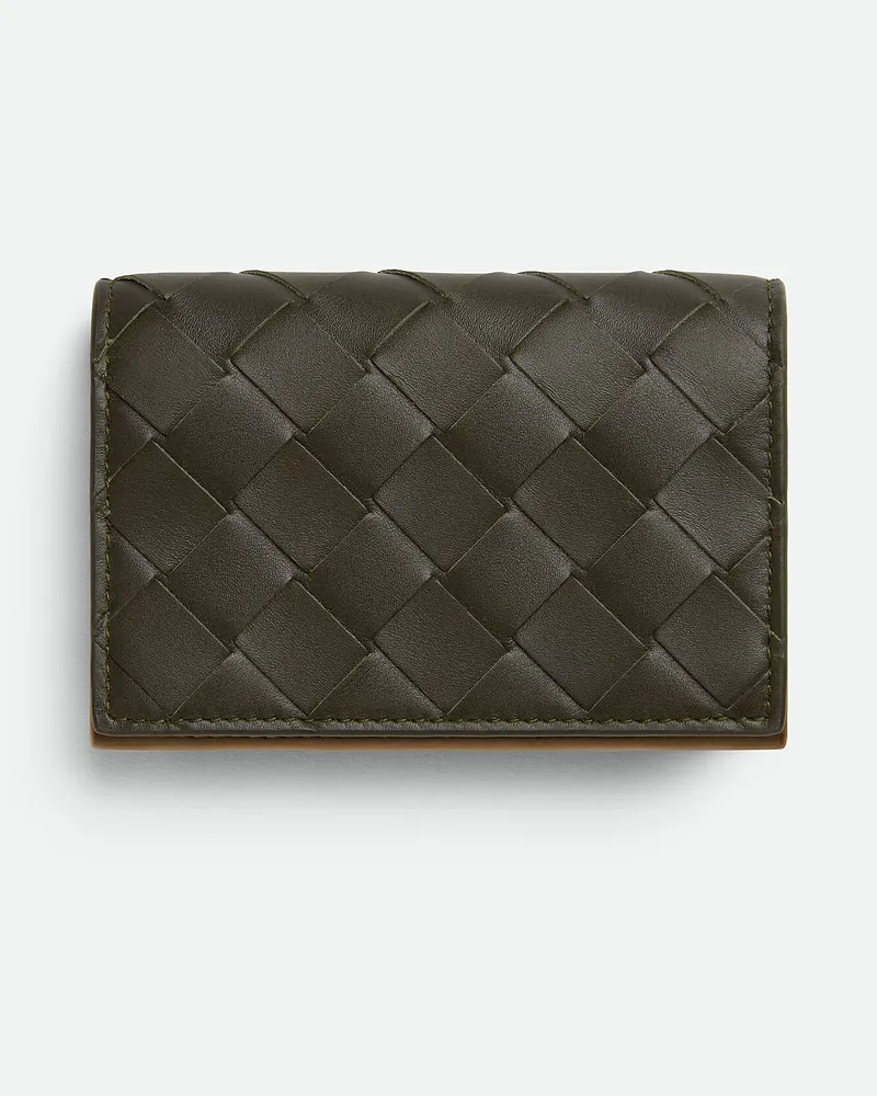 Bottega Veneta Intrecciato Visitenkartenetui Kaki