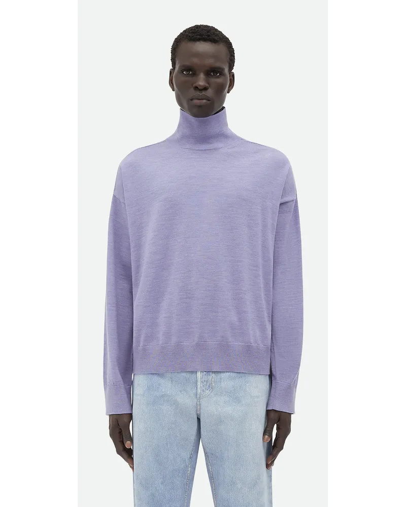 Bottega Veneta Rollkragenpullover Aus Leichter Wolle Perwinkle