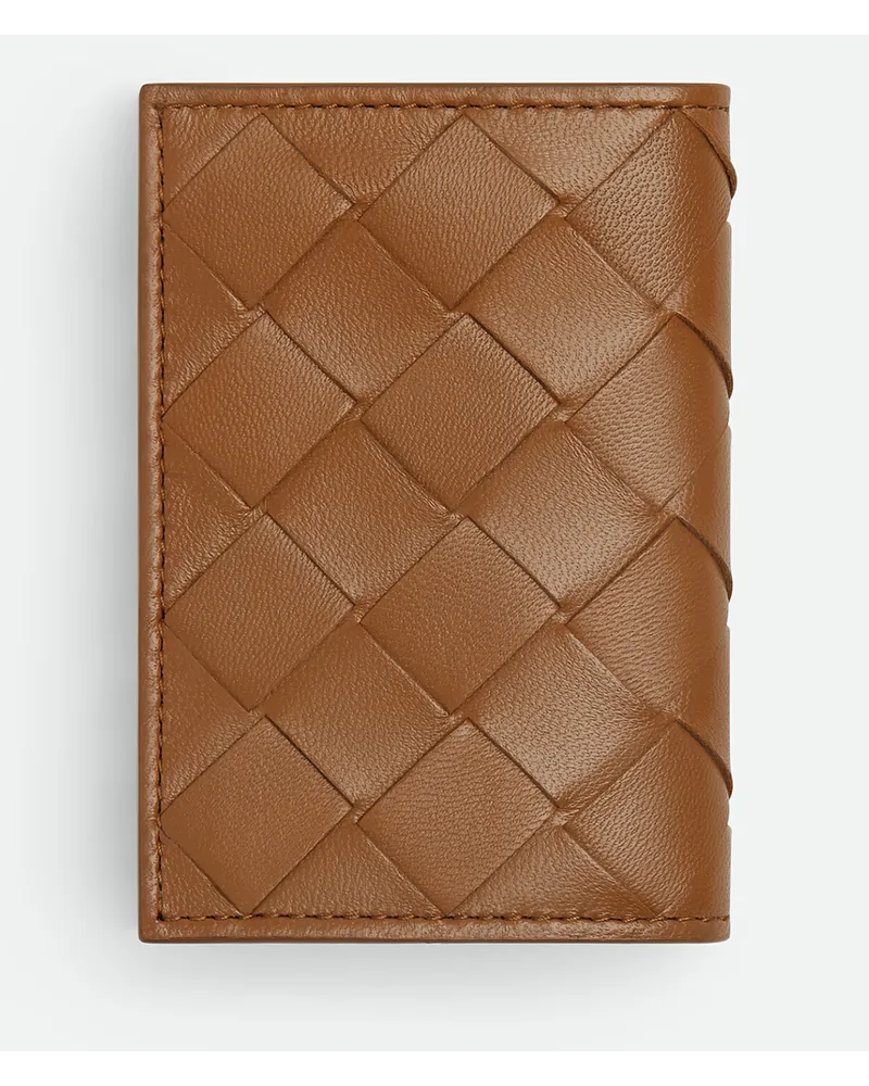 Bottega Veneta Tiny Intrecciato Trifold Portemonnaie Wood