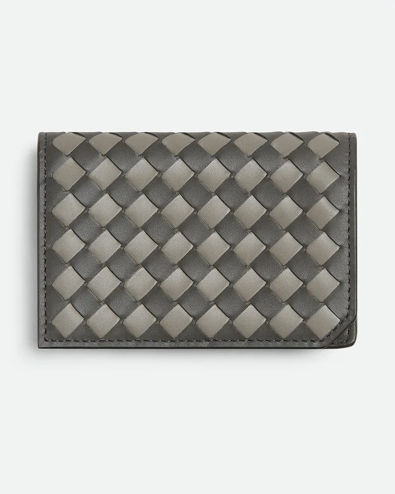 Bottega Veneta Intrecciato Piccolo Visitenkartenetui - Grau & Silberfarben - Herren - 100 % Kalbsleder Grau