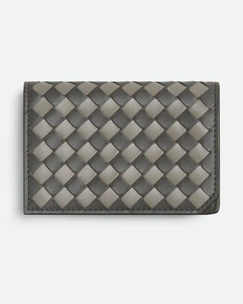 Bottega Veneta Intrecciato Piccolo Visitenkartenetui - Grau & Silberfarben - Herren - 100 % Kalbsleder Grau