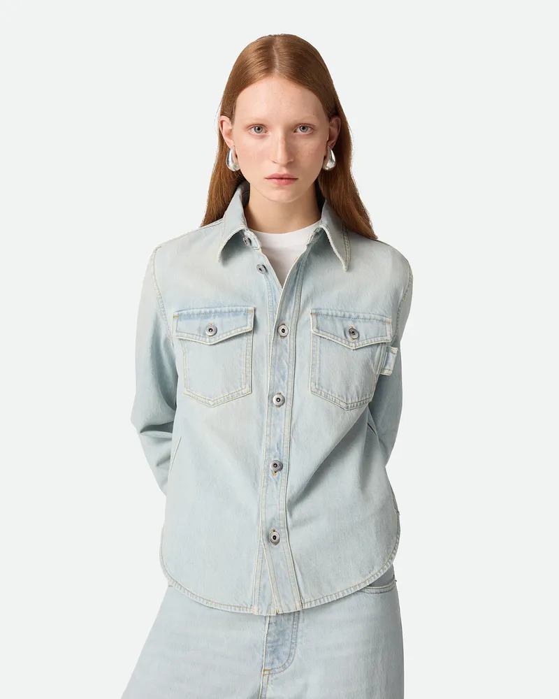 Bottega Veneta Extra Gebleichtes Jeanshemd Light
