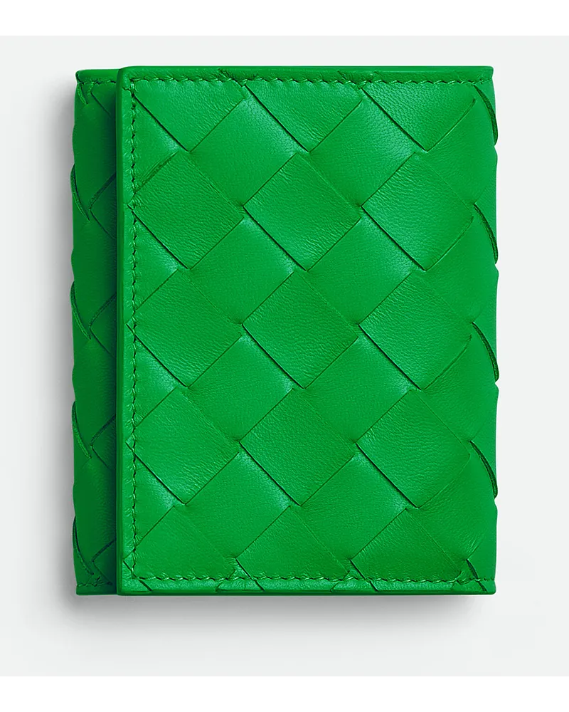 Bottega Veneta Kleines Intrecciato Trifold Portemonnaie Mit Zip Parakeet