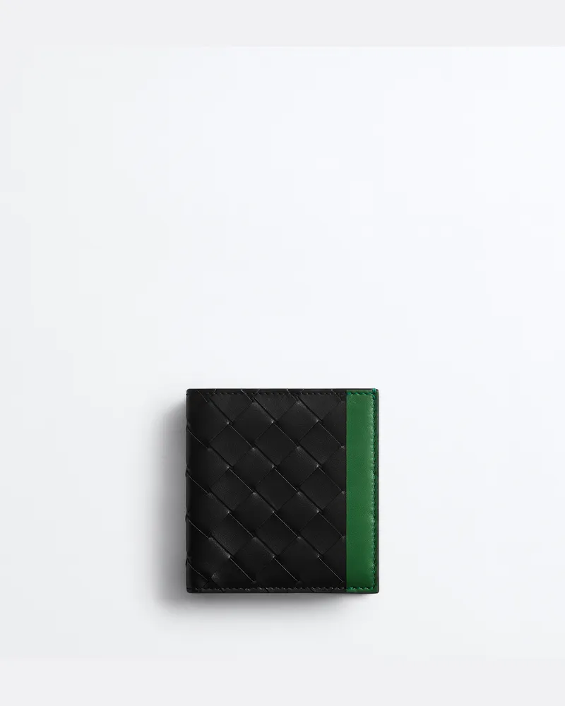 Bottega Veneta Slim Intrecciato Bi-Fold Portemonnaie-Schwarz - Herren Schwarz