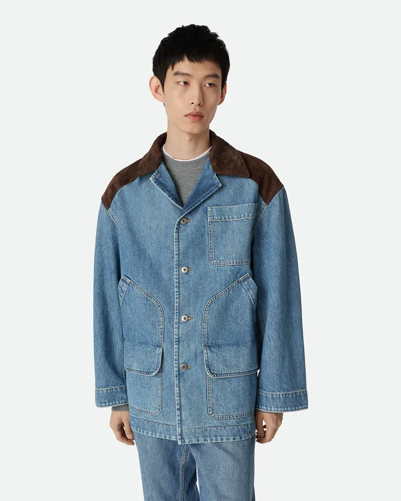 Bottega Veneta Vintage Indigo Jeansjacke - Blau - Herren Baumwolle Blau