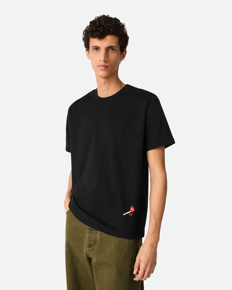 Bottega Veneta T-shirt Aus Baumwolljersey - Schwarz - Herren Baumwolle Schwarz