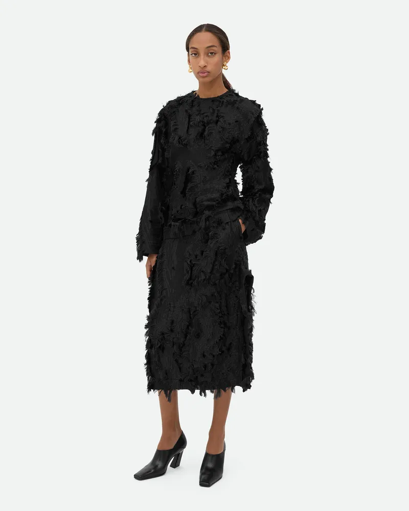 Bottega Veneta Top Aus Filcoupéviskose Black