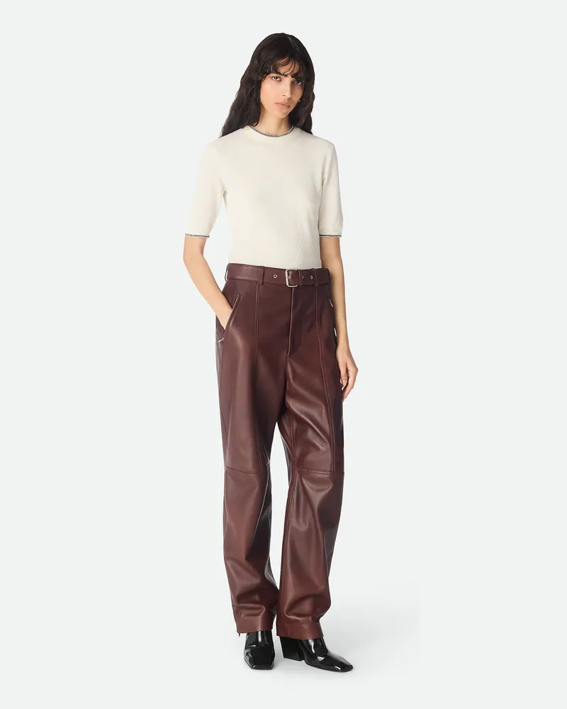 Bottega Veneta Lederhose - Braun - Damen 100 % Lammleder Braun