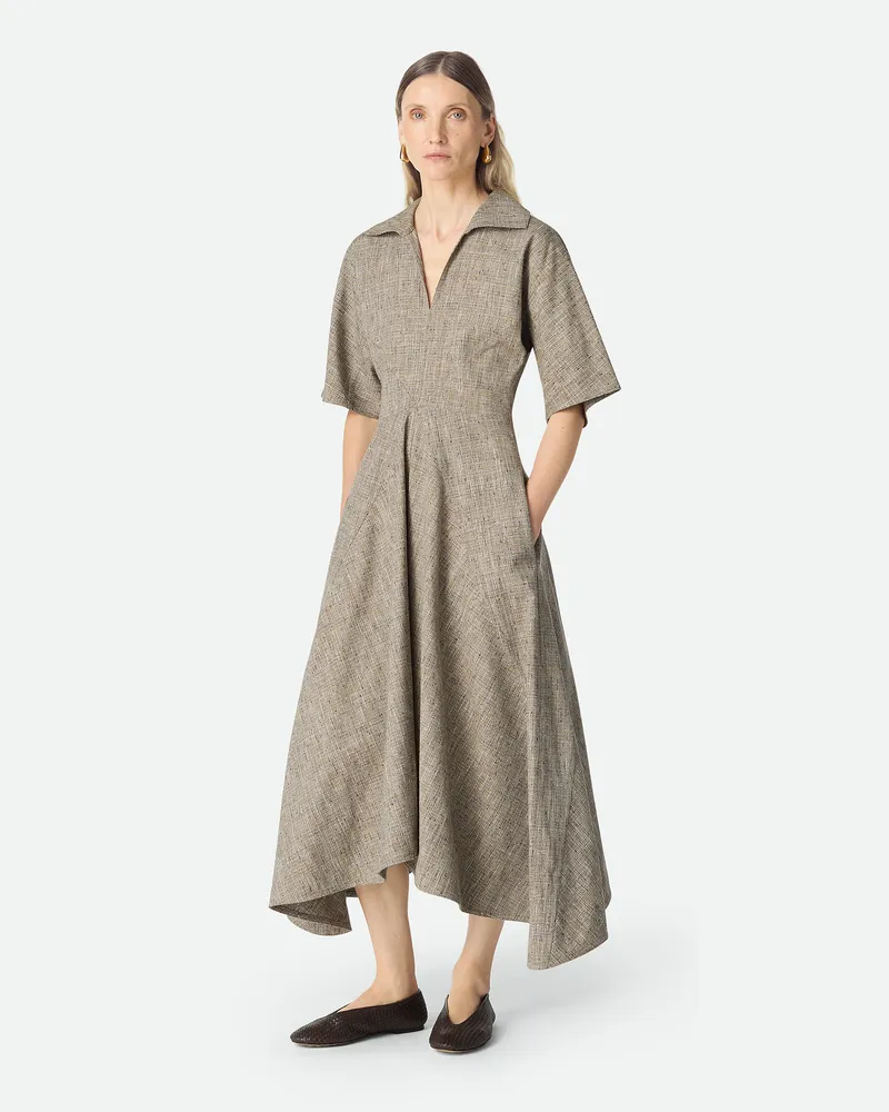 Bottega Veneta Kleid Aus Melierter Viskose - Mehrfarbig - Damen 40 % Viskose, 27 % Baumwolle & 16 % Maulbeerseide Mehrfarbig