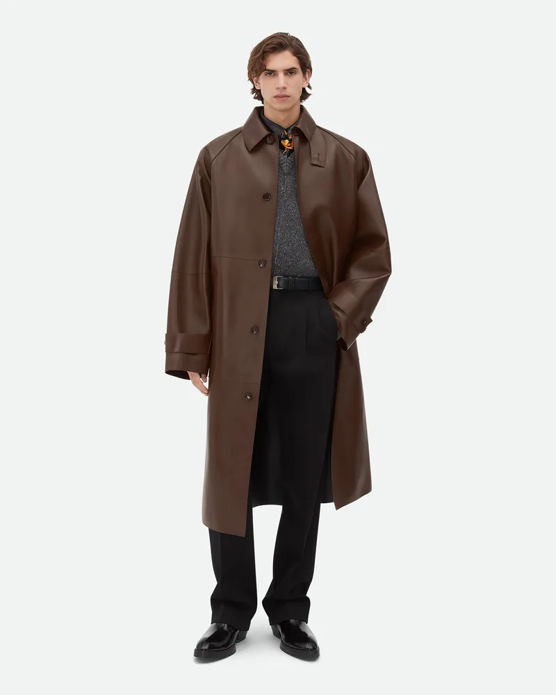 Bottega Veneta Trenchcoat aus gebondetem Leder-Braun - Herren Braun