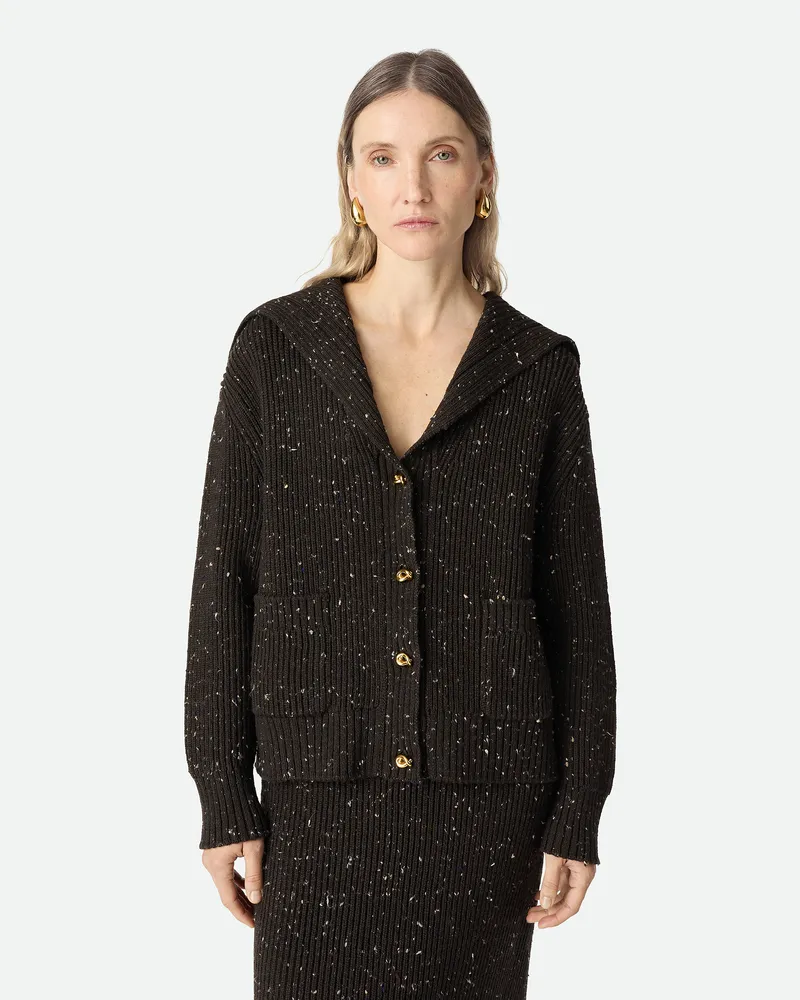 Bottega Veneta Cardigan Aus Englischer Gerippter Wolle Fondant