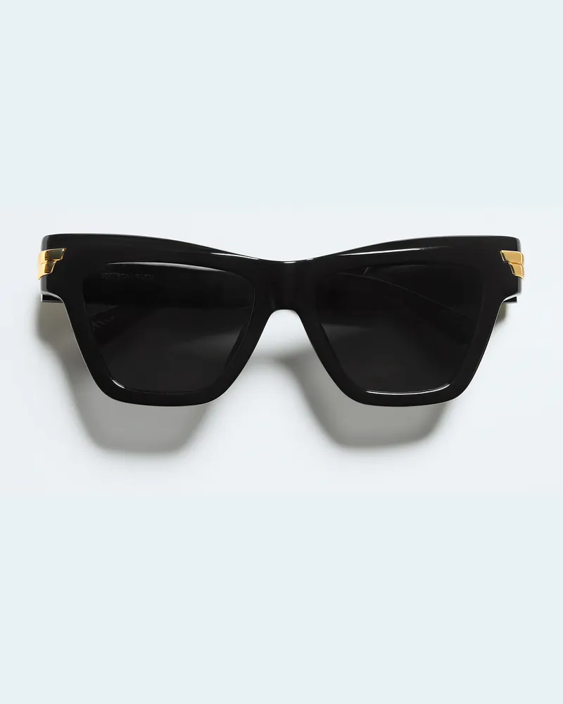 Bottega Veneta Mitre Cat-Eye Sonnenbrille-Schwarz - Unisex Schwarz