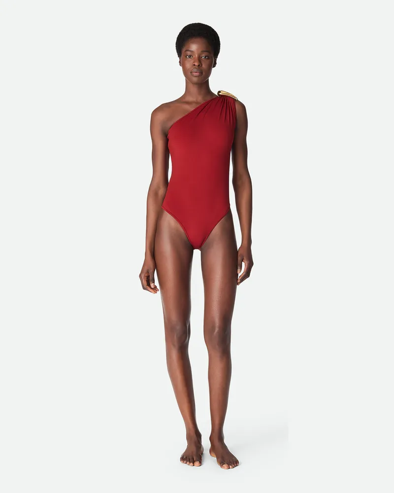 Bottega Veneta Badeanzug Aus Stretch-nylon Lava