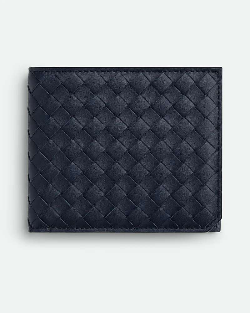 Bottega Veneta Intrecciato Piccolo Bi-fold Portemonnaie Mit Münzfach - Blau - Herren - 100 % Kalbsleder Blau