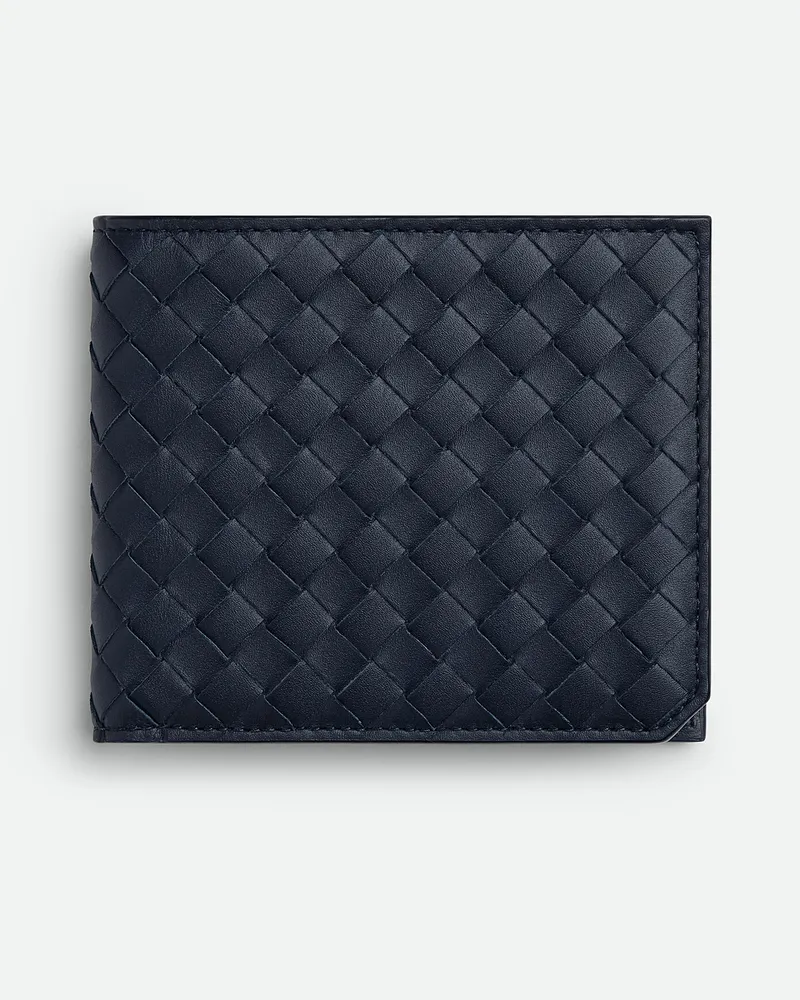 Bottega Veneta Intrecciato Piccolo Bi-fold Portemonnaie Mit Münzfach - Blau - Herren - 100 % Kalbsleder Blau