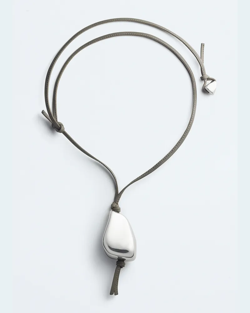 Bottega Veneta Prisma Halskette - Silber - Herren - 70% Sterlingsilber & 30% Nappaleder Silber