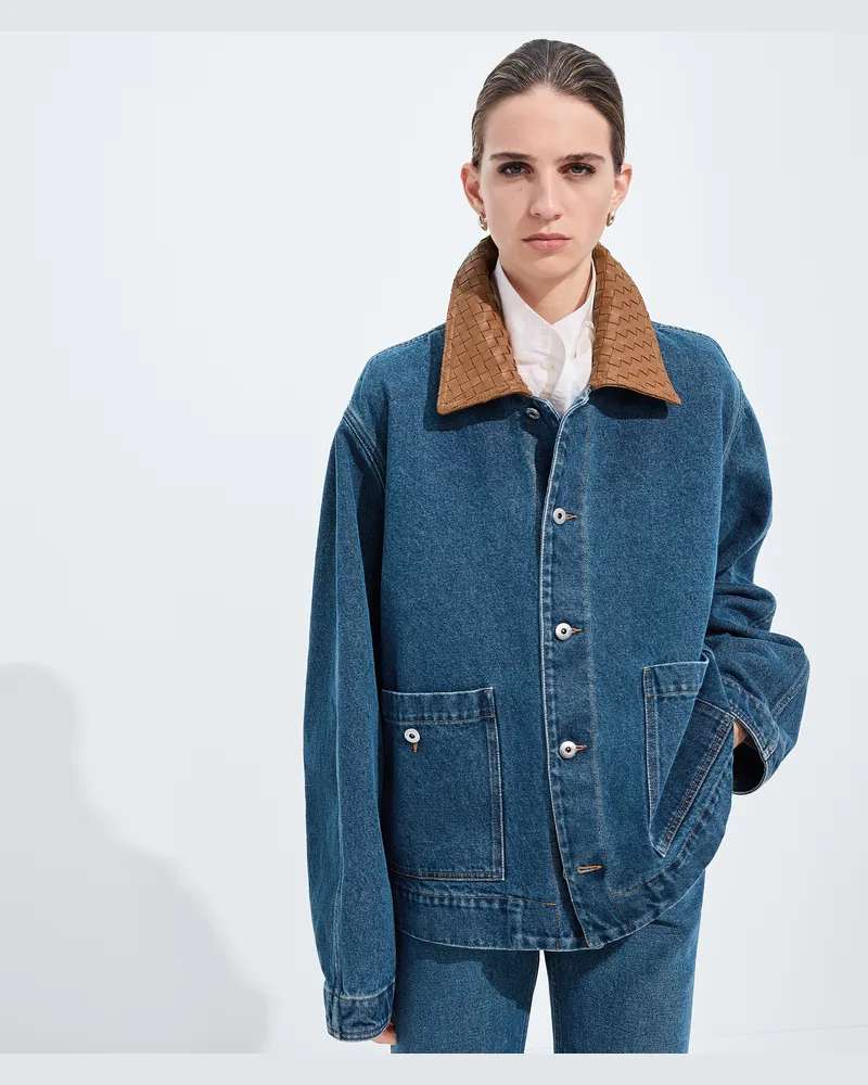 Bottega Veneta Medium Indigo Jeansjacke-Blau - Damen Blau