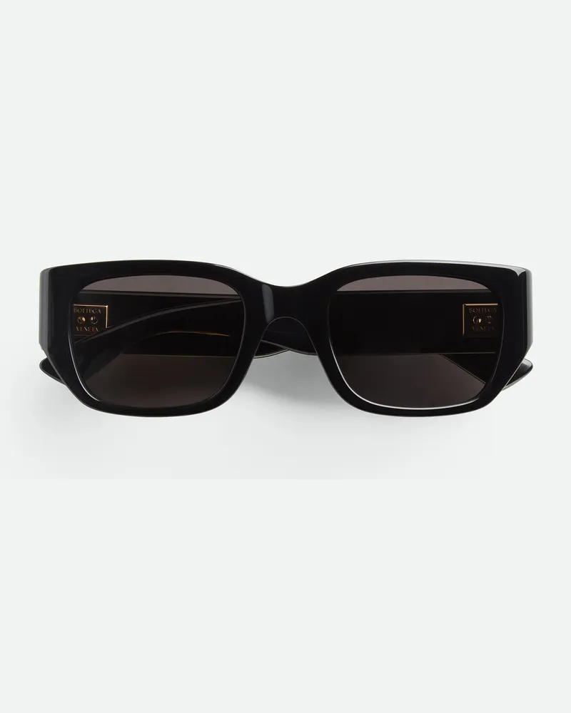 Bottega Veneta Quadratische Intrecciato Sonnenbrille Black