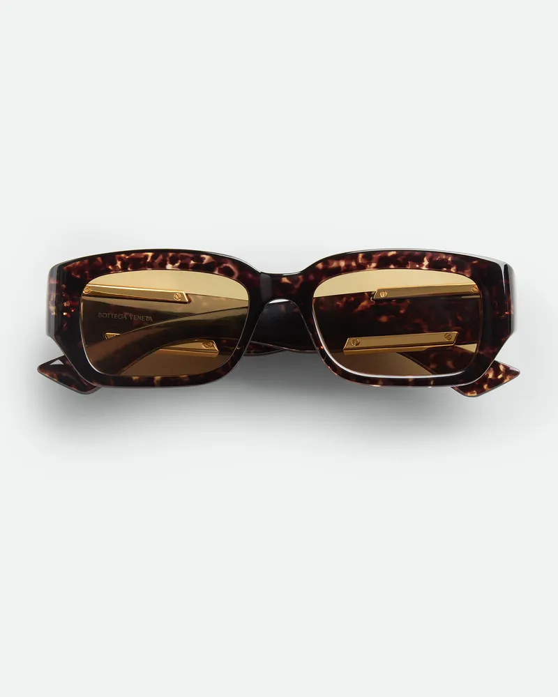 Bottega Veneta Rechteckige Dash Sonnenbrille - Braun - Unisex Braun