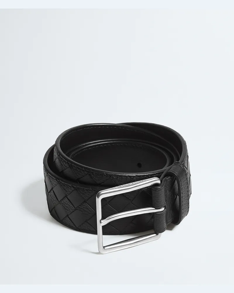 Bottega Veneta Intrecciato Taurillon Gürtel-Schwarz - Herren Schwarz
