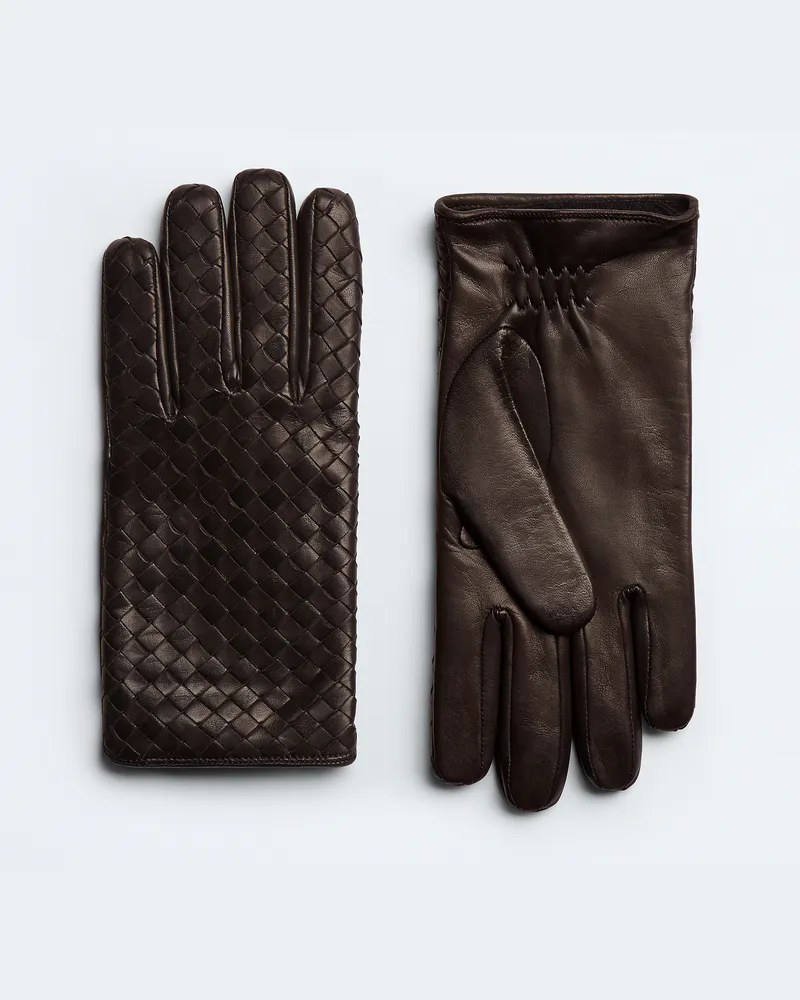 Bottega Veneta Handschuhe Aus Intrecciato Leder - Braun - Herren 100 % Lammleder Braun