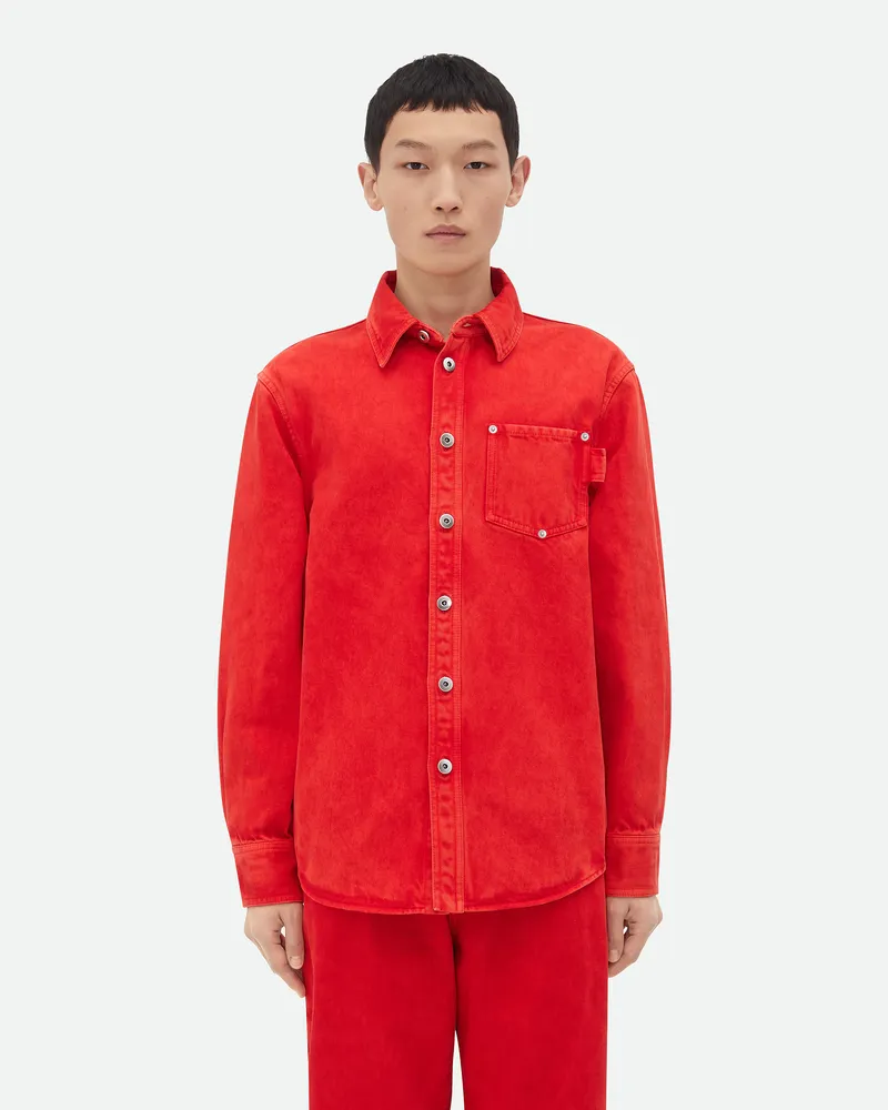 Bottega Veneta Hemd Aus Denim Mit Ausgewaschener Farbe Deep