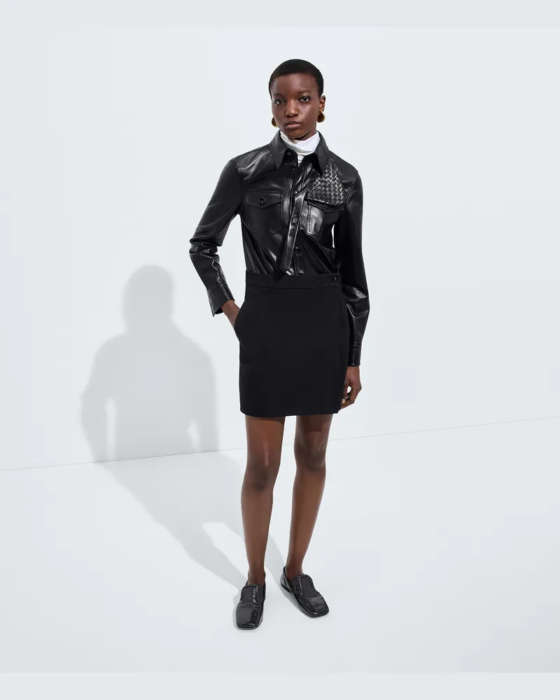 Bottega Veneta Rock aus Baumwollgabardine-Schwarz - Damen Schwarz