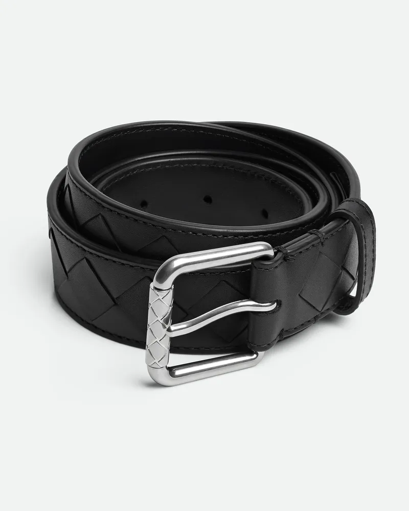 Bottega Veneta Intrecciato Gürtel Black