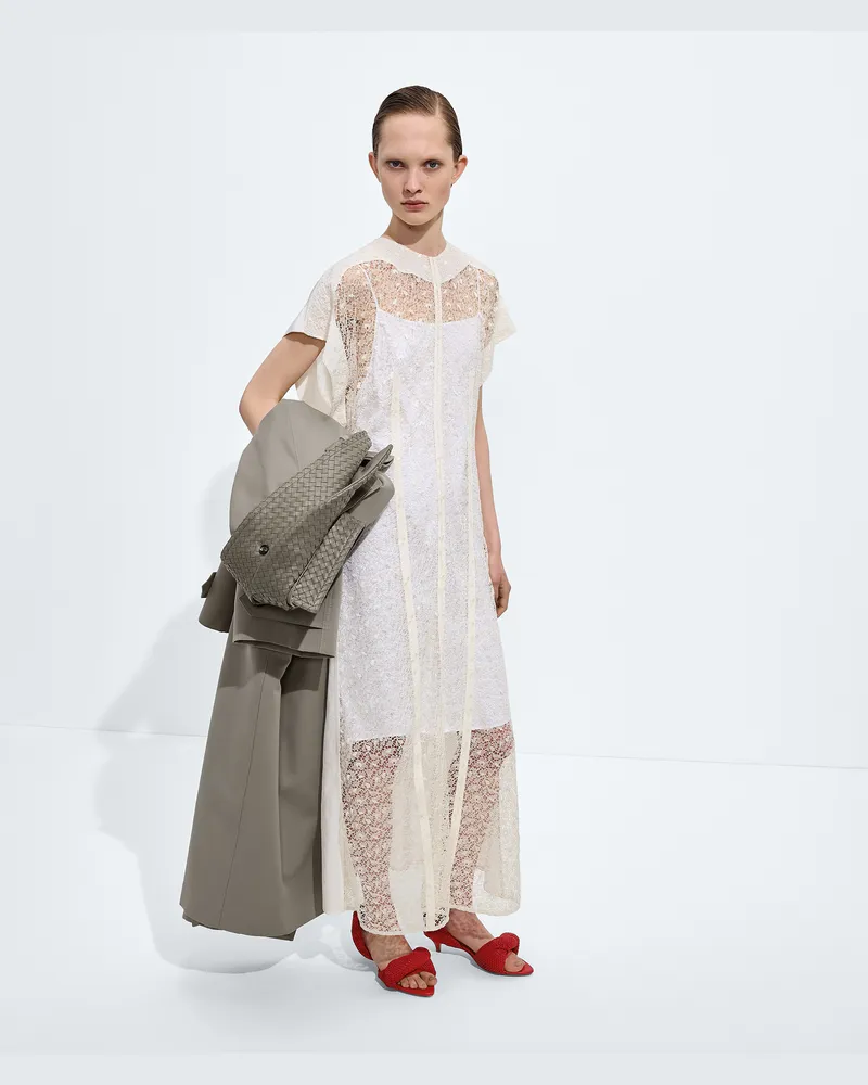Bottega Veneta Kleid aus floraler Spitze-Weiss - Damen Weiss