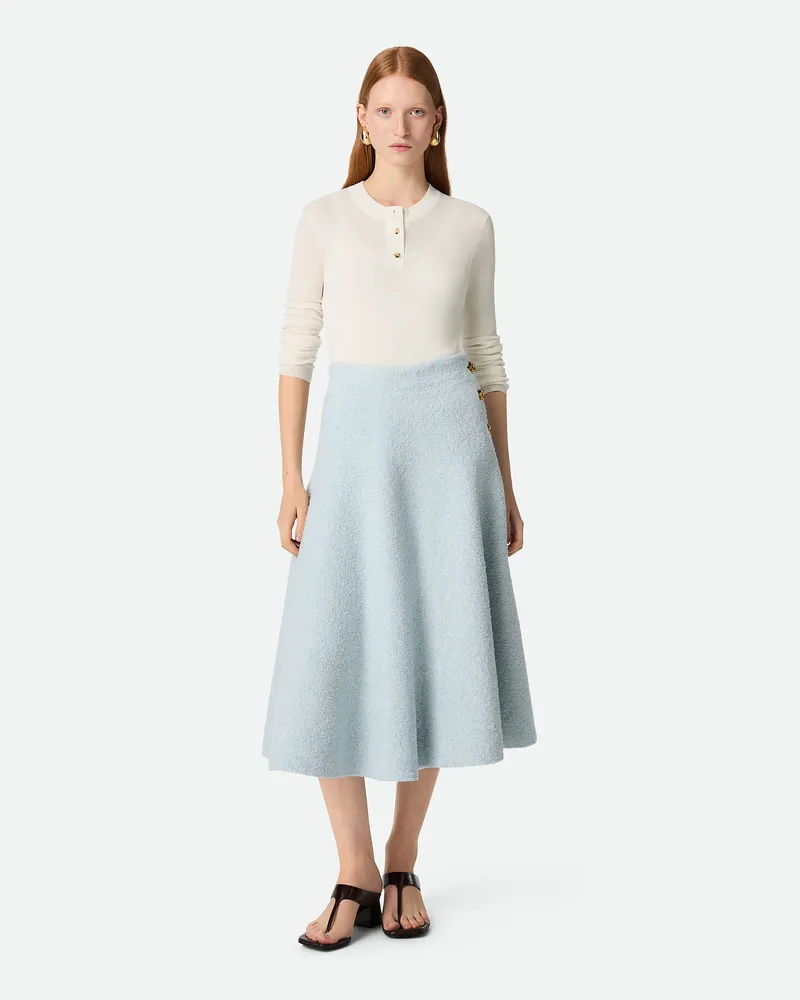 Bottega Veneta Rock Aus Bouclé-wolle - Blau - Damen 100 % Wolle Blau