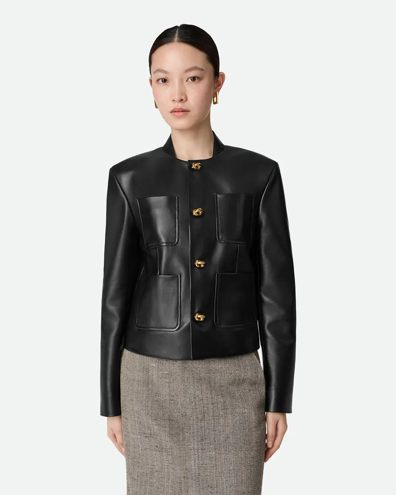 Bottega Veneta Lederblouson - Schwarz - Damen 100 % Lammleder Schwarz