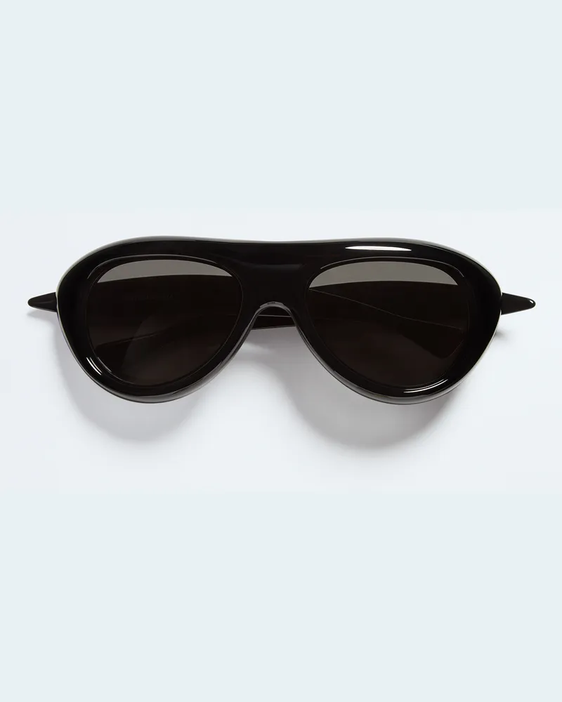 Bottega Veneta Sardine Aviator-Sonnenbrille-Schwarz - Unisex Schwarz