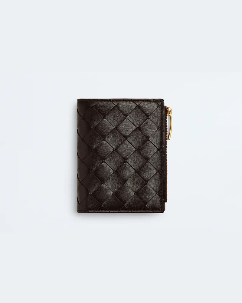 Bottega Veneta Kleines Intrecciato Bi-fold Portemonnaie - Braun - Damen - 100 % Lammleder Braun