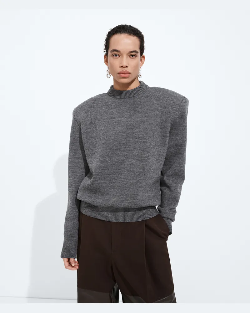 Bottega Veneta Tailoring-pullover Aus Wolle - Grau & Silberfarben - Damen 100 % Wolle Grau
