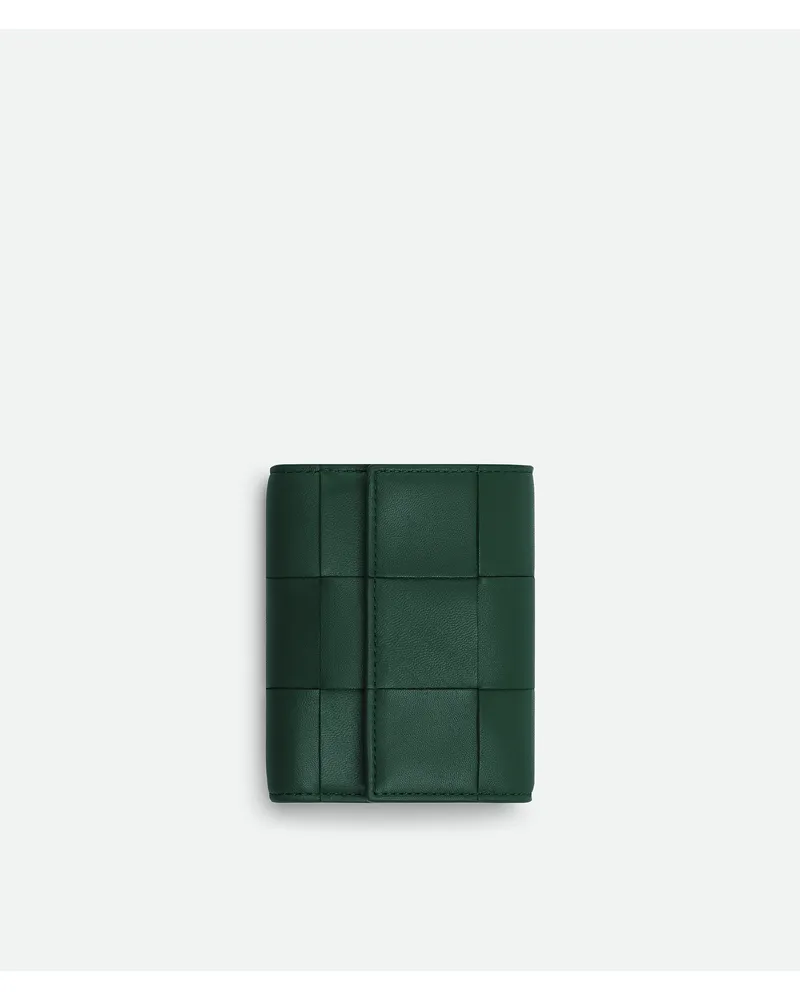 Bottega Veneta Cassette Tri-fold Portemonnaie Mit Zip - Grün - Damen - 100% Lammleder Grün