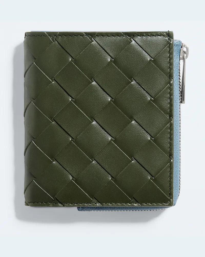 Bottega Veneta Kleines Intrecciato Bi-Fold Portemonnaie-Grün - Herren Grün
