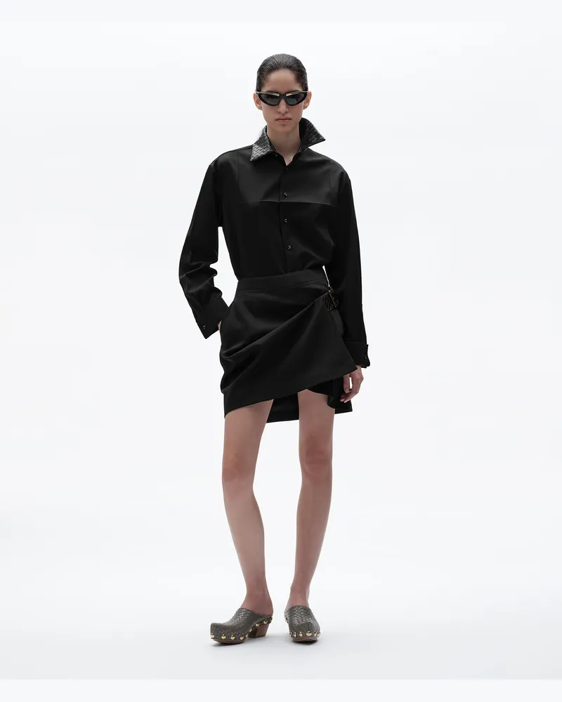 Bottega Veneta Rock aus Grain-de-Poudre-Wolle-Schwarz - Damen Schwarz