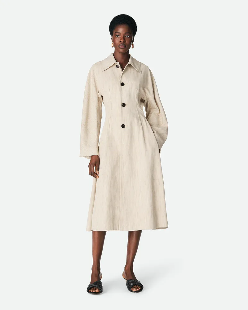 Bottega Veneta Mantel Aus Viskose Und Seide Grey