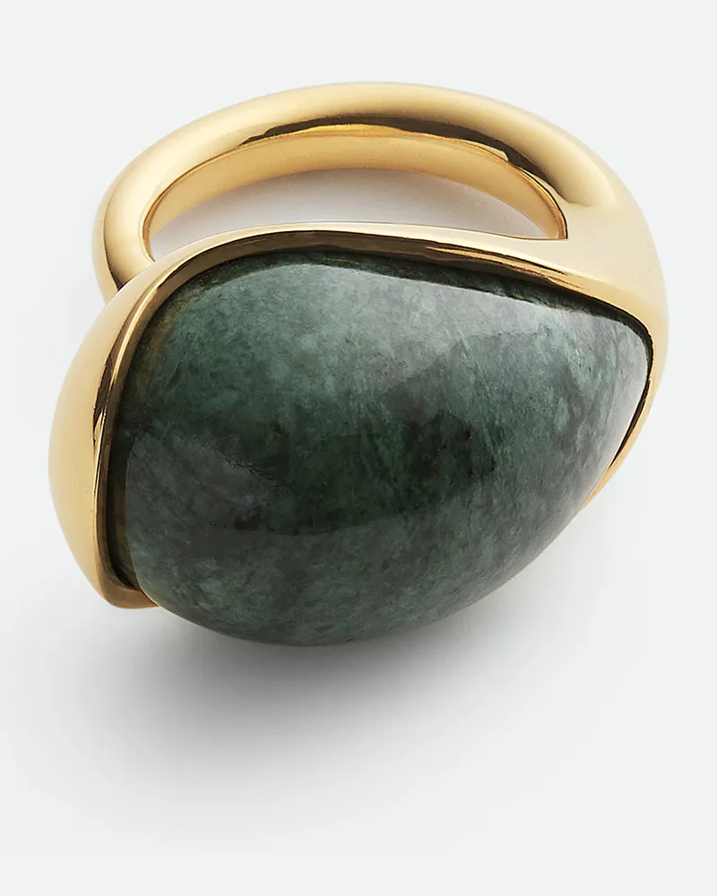 Bottega Veneta Großer Drop Marmor Ring Green