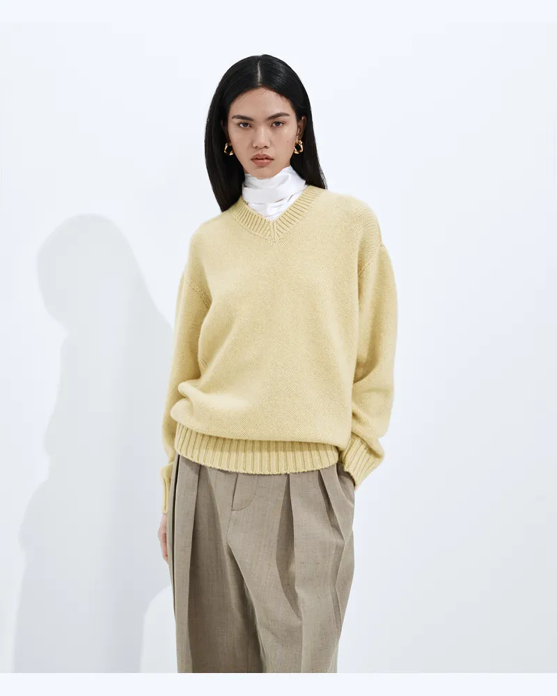 Bottega Veneta Kaschmirpullover Mit Verdrehter Optik - Gelb - Damen 100 % Kaschmir Gelb