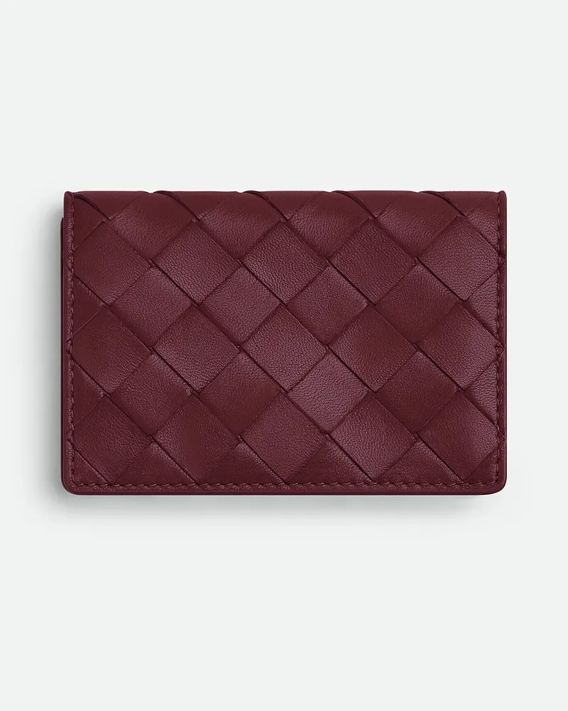 Bottega Veneta Intrecciato Visitenkartenetui - Bordeaux - Damen Bordeaux