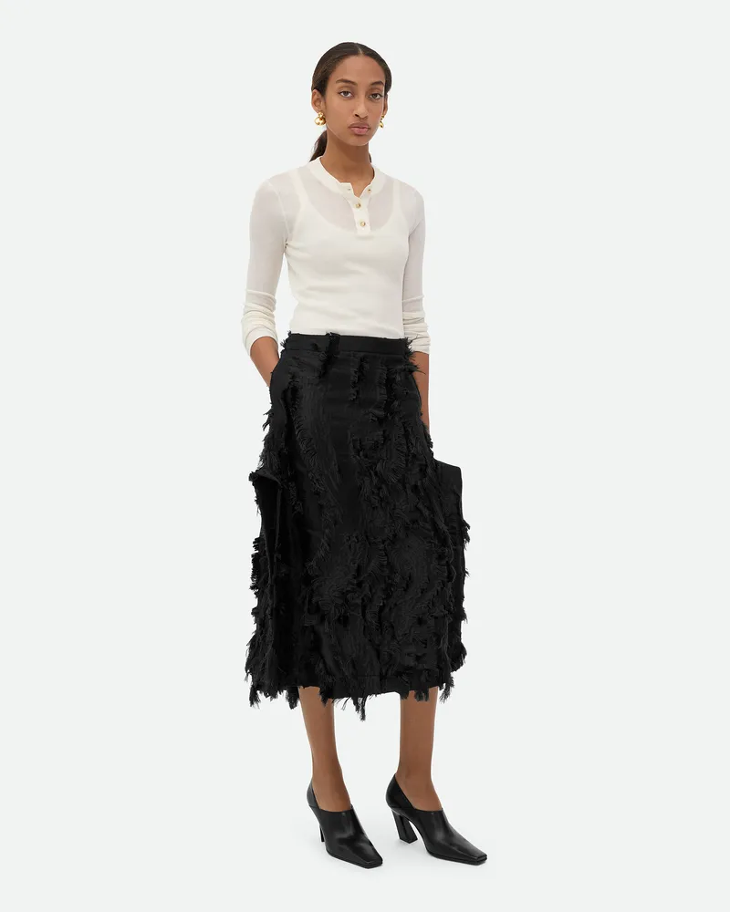 Bottega Veneta Rock Aus Filcoupéviskose Black