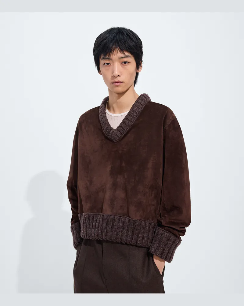 Bottega Veneta Pullover aus Wildleder-Braun - Herren Braun