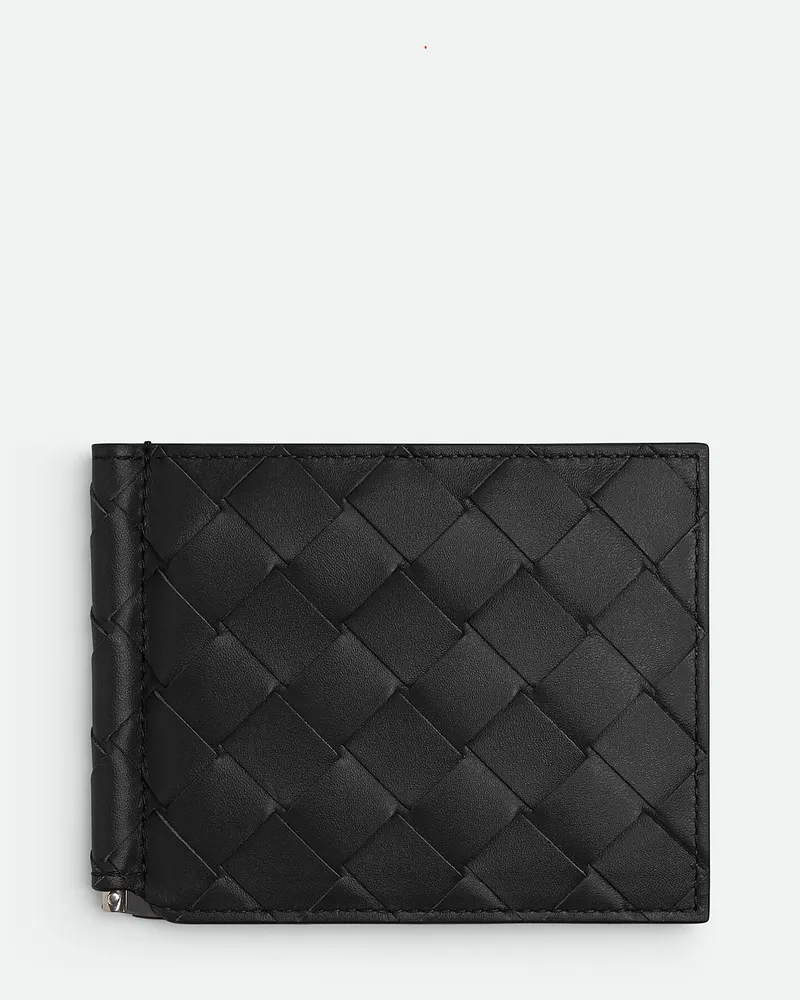 Bottega Veneta Intrecciato Portemonnaie Mit Geldscheinklammer Black