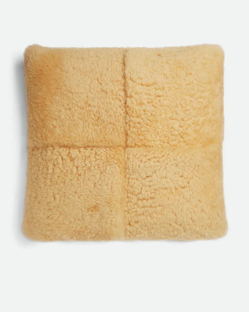 Bottega Veneta Cassette Kissen Aus Shearling - Gelb - Unisex - 100 % Shearling Gelb